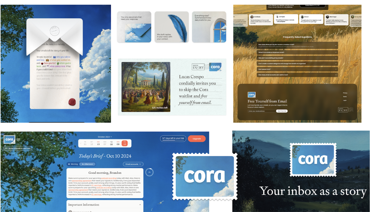 Different elements of Cora’s design come together to form a cohesive experience.