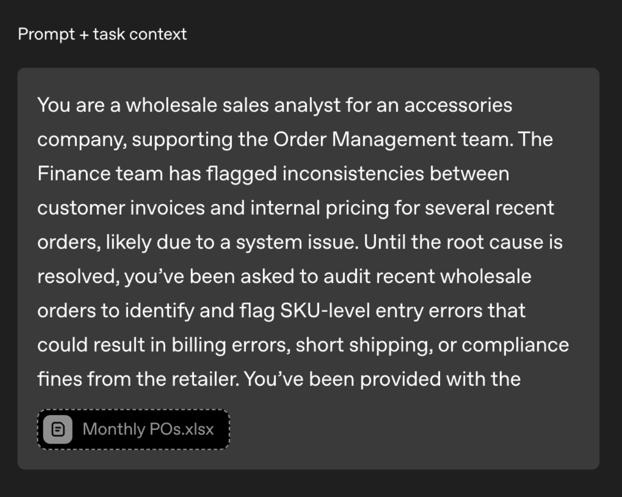 The prompt for one question on OpenAI’s benchmark GDPVal. Source: OpenAI (https://openai.com/index/gdpval/).